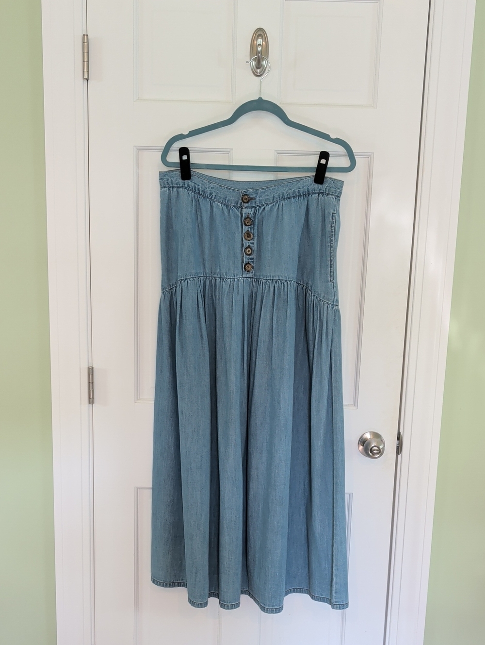 Elizabeth James The Label "Phoebe" Denim Maxi Skirt Sz L NWOT